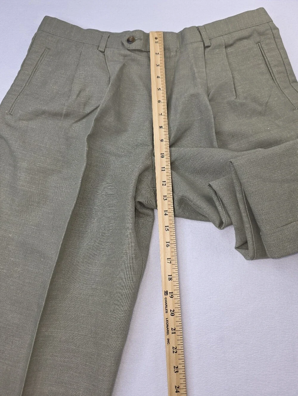 Dockers Khakis Men's Classic Pleated Dress Pants Green Size 38x30 CU-3730